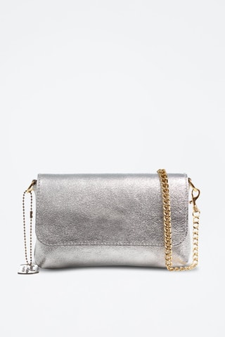 Leren Schoudertas Arcevia - Zilverkleurig - 