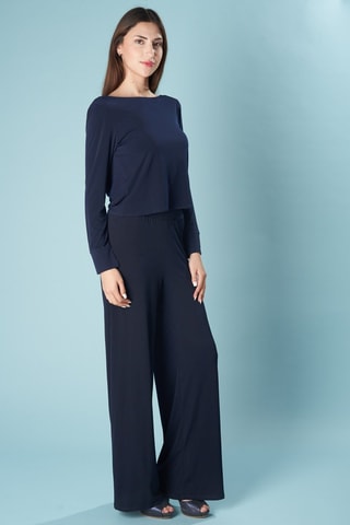 Broek Hoge Taille - Marineblauw