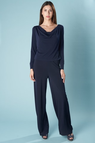 Broek Hoge Taille - Marineblauw