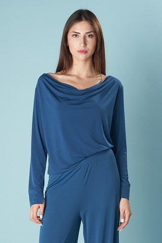 Top drappeggiato - Cobalto 