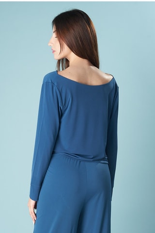 Top drappeggiato - Cobalto 