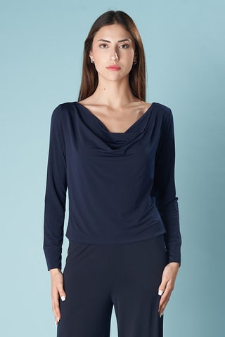 Top drappeggiato - Navy