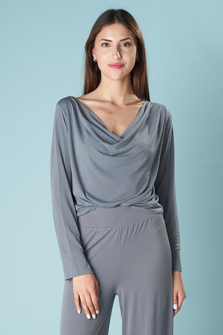 Top drappeggiato - Grigio