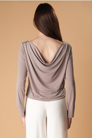 Top drappeggiato - Taupe 