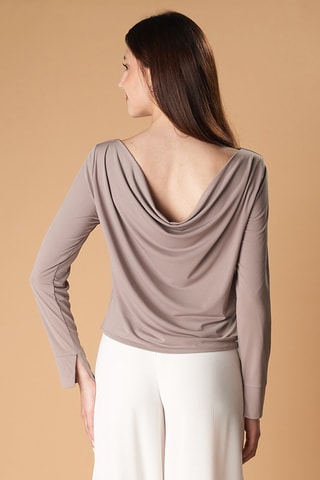 Top drappeggiato - Taupe 