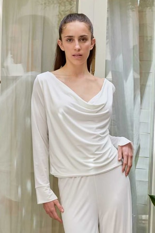 Top drappeggiato - Avorio