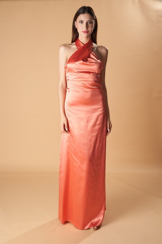 Lange Jurk Ibiza - Koraalrood