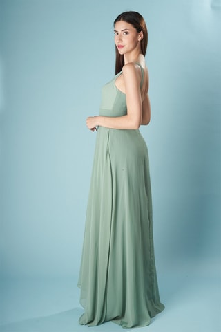 Lange Jurk Silicia - Olijfgroen