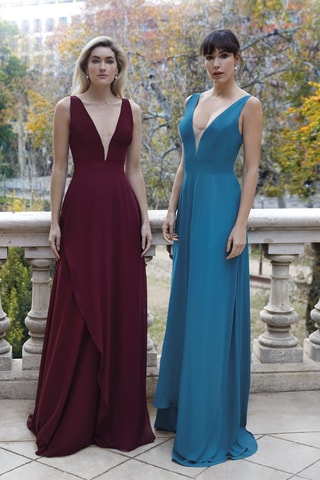 Lange Jurk Silicia - Bordeauxrood