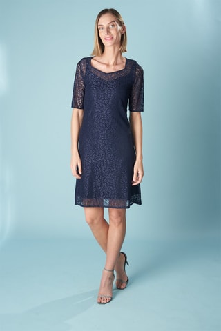 Rechte Jurk Carina - Marineblauw