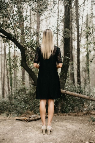 Rechte Jurk Carina - Zwart