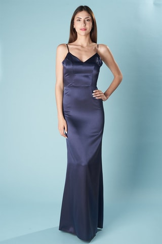 Lange Jurk Baeza - Marineblauw