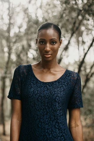 Rechte Jurk Anabel - Marineblauw