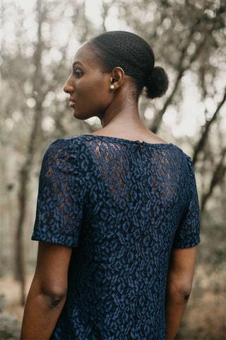 Rechte Jurk Anabel - Marineblauw