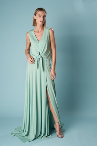 Lange mouwloze jurk Top - Groen