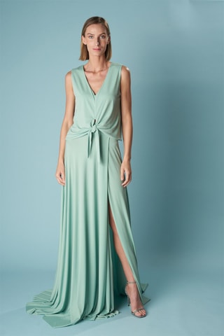 Lange mouwloze jurk Top - Groen