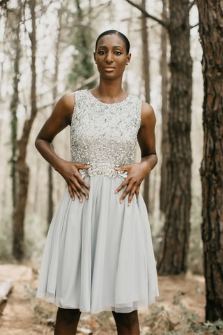 Mouwloze skaterjurk IRIA - Zilverkleurig