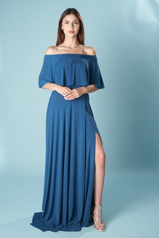 Lange Rok Hoge Taille - Kobaltblauw