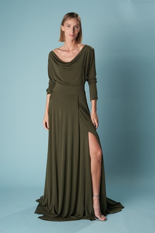 Lange Rok Hoge Taille - Kaki