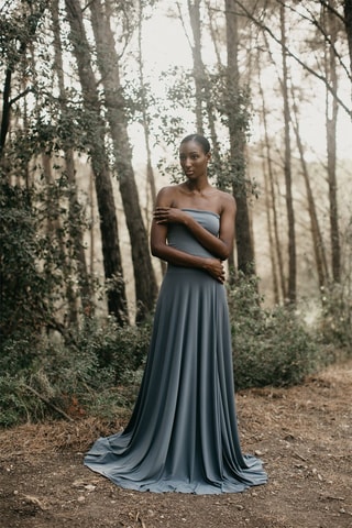 Lange Rok Hoge Taille - Zilverkleurig