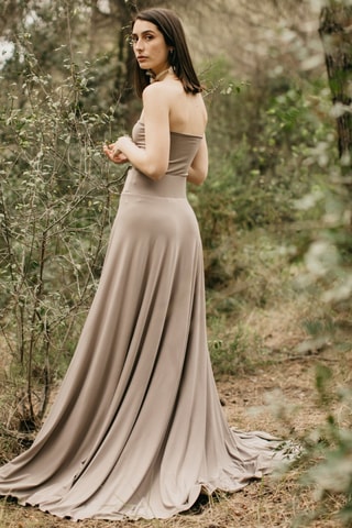 Lange Rok Hoge Taille - Beige