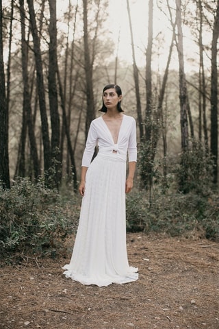 Lange Rok Hoge Taille - Wit 