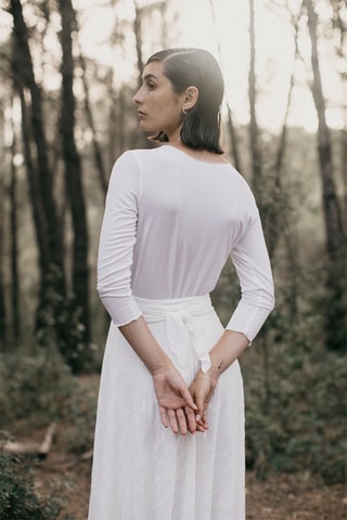 Lange Rok Hoge Taille - Wit 