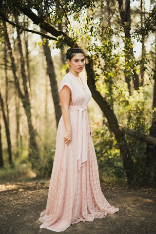 Lange Rok Hoge Taille - Poederroze 