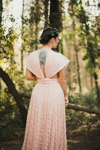 Lange Rok Hoge Taille - Poederroze 