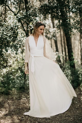 Lange Rok Hoge Taille - Ecru 