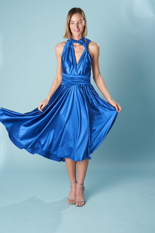 Mouwloze midi-jurk - Blauw