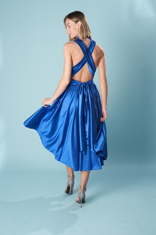 Mouwloze midi-jurk - Blauw