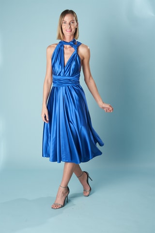 Mouwloze midi-jurk - Blauw