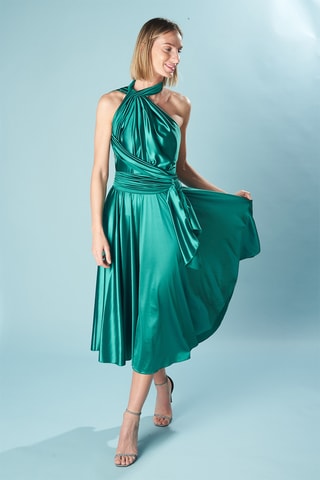Mouwloze Dubbelzijdige Midi-jurk - Smaragdgroen