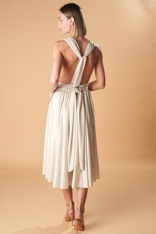 Mouwloze midi-jurk - Ecru