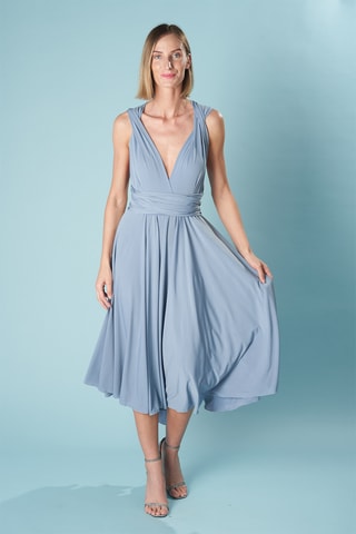 Mouwloze midi-jurk - Lichtblauw
