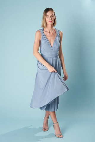Mouwloze midi-jurk - Lichtblauw