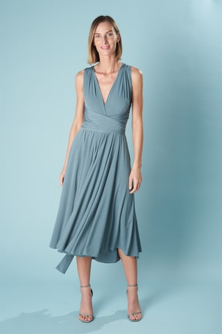 Mouwloze midi-jurk - Blauwgrijs
