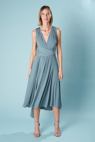 Mouwloze midi-jurk - Blauwgrijs