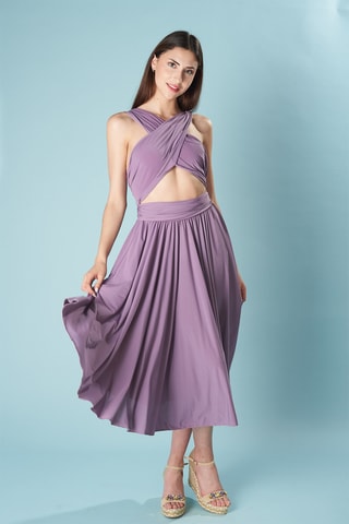 Mouwloze midi-jurk - Lilapaars