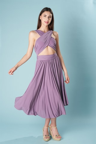 Mouwloze midi-jurk - Lilapaars