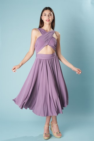 Mouwloze midi-jurk - Lilapaars