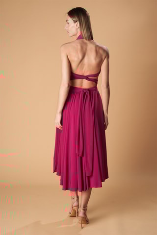 Mouwloze Dubbelzijdige Midi-jurk - Fuchsia