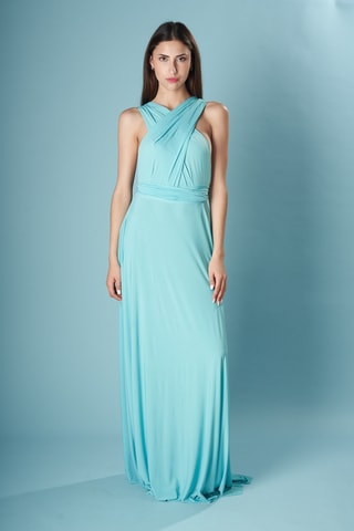 Lange mouwloze jurk - Lichtblauw