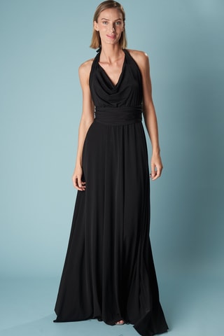 Lange mouwloze jurk - Zwart