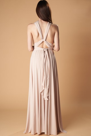 Lange mouwloze jurk - Beige