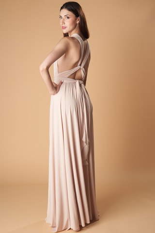 Lange mouwloze jurk - Beige