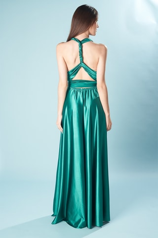 Lange mouwloze jurk - Smaragdgroen