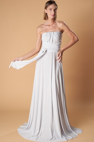 Lange mouwloze jurk - Lichtgrijs