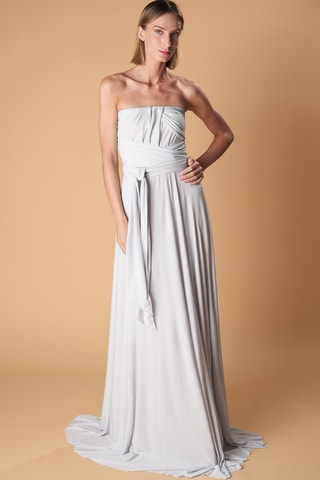 Lange mouwloze jurk - Lichtgrijs